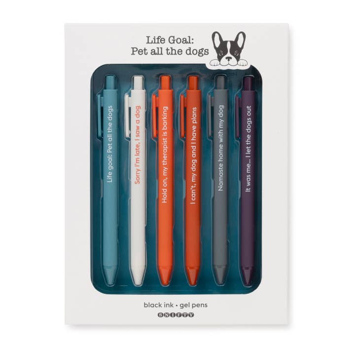 Life Goal Pet All the Dogs Quotable Gel Pen Set