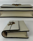 Gucci Queen Margaret Bee Wallet on a Chain Mystic White Clutch