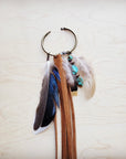 Boho Western Boot Bling Charm with Leather Fringe 500a