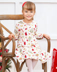 Girls’ Christmas Dress – Bamboo Holiday Tiered Twirl Dress