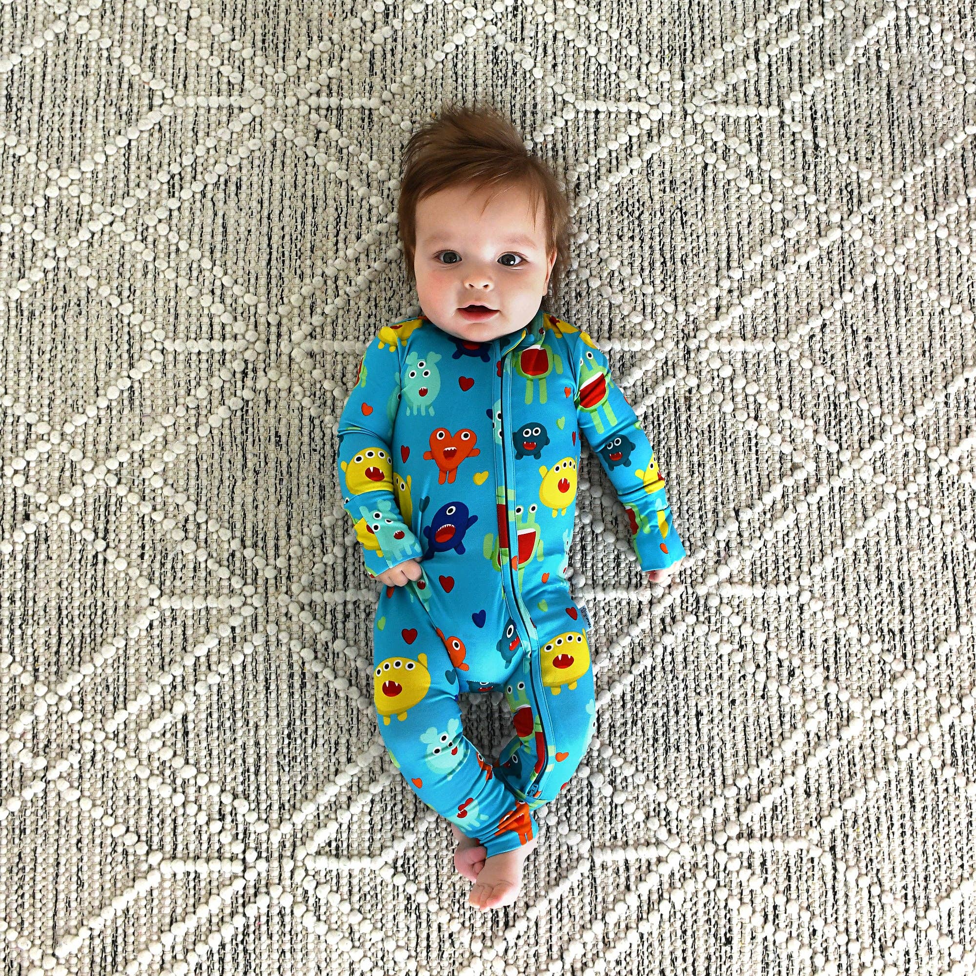 Finn Zip Bamboo Valentines Day Monster Baby Outfit