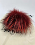 Fendi Red Fur Bag Bugs Leather Key Chain / Bag Charm