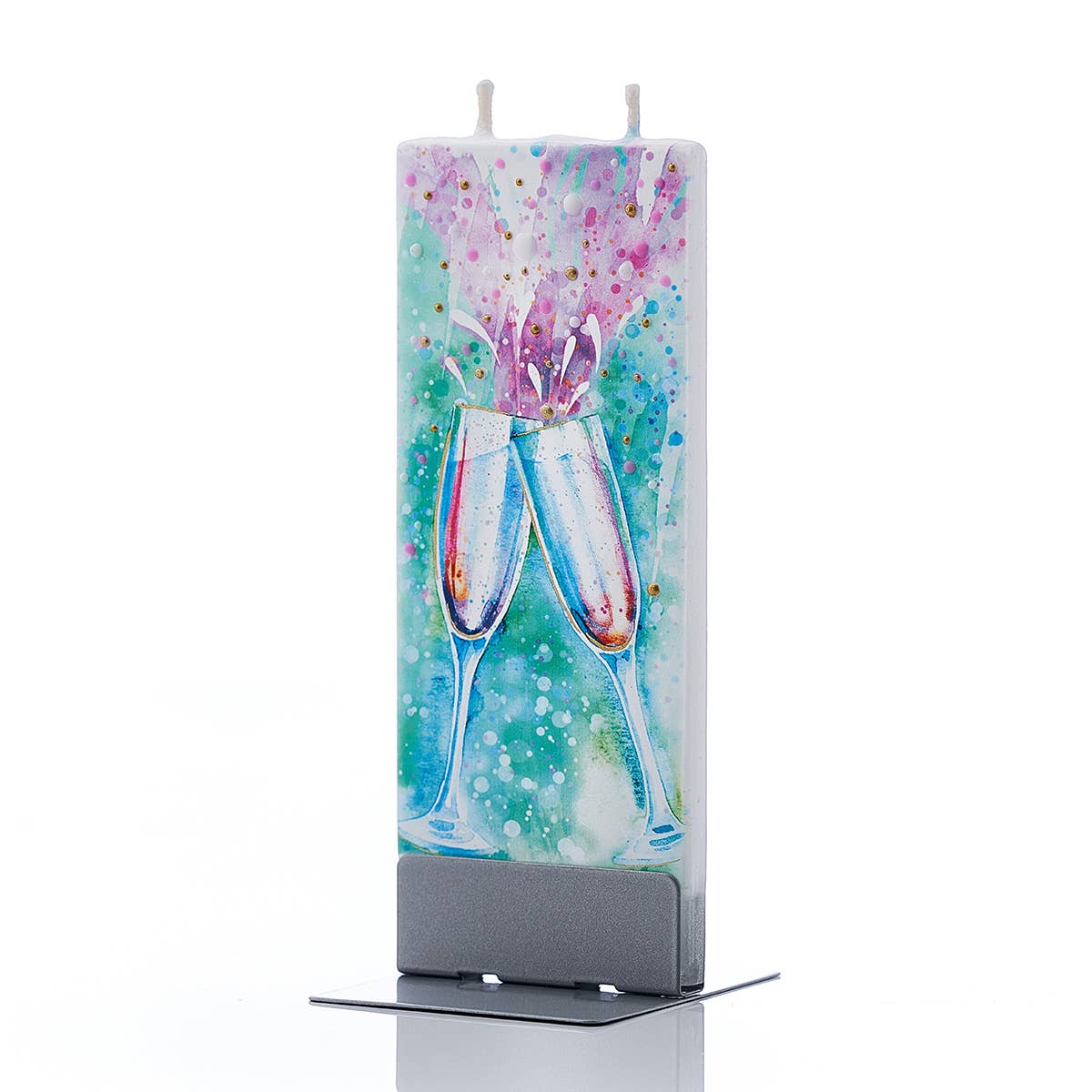 Flatyz Candle Champagne Glasses Clinking