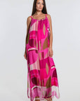 Marla Funky Geo Silk Maxi Dress