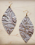 **Leather Oval Earrings- Gilded Cowboy 207h
