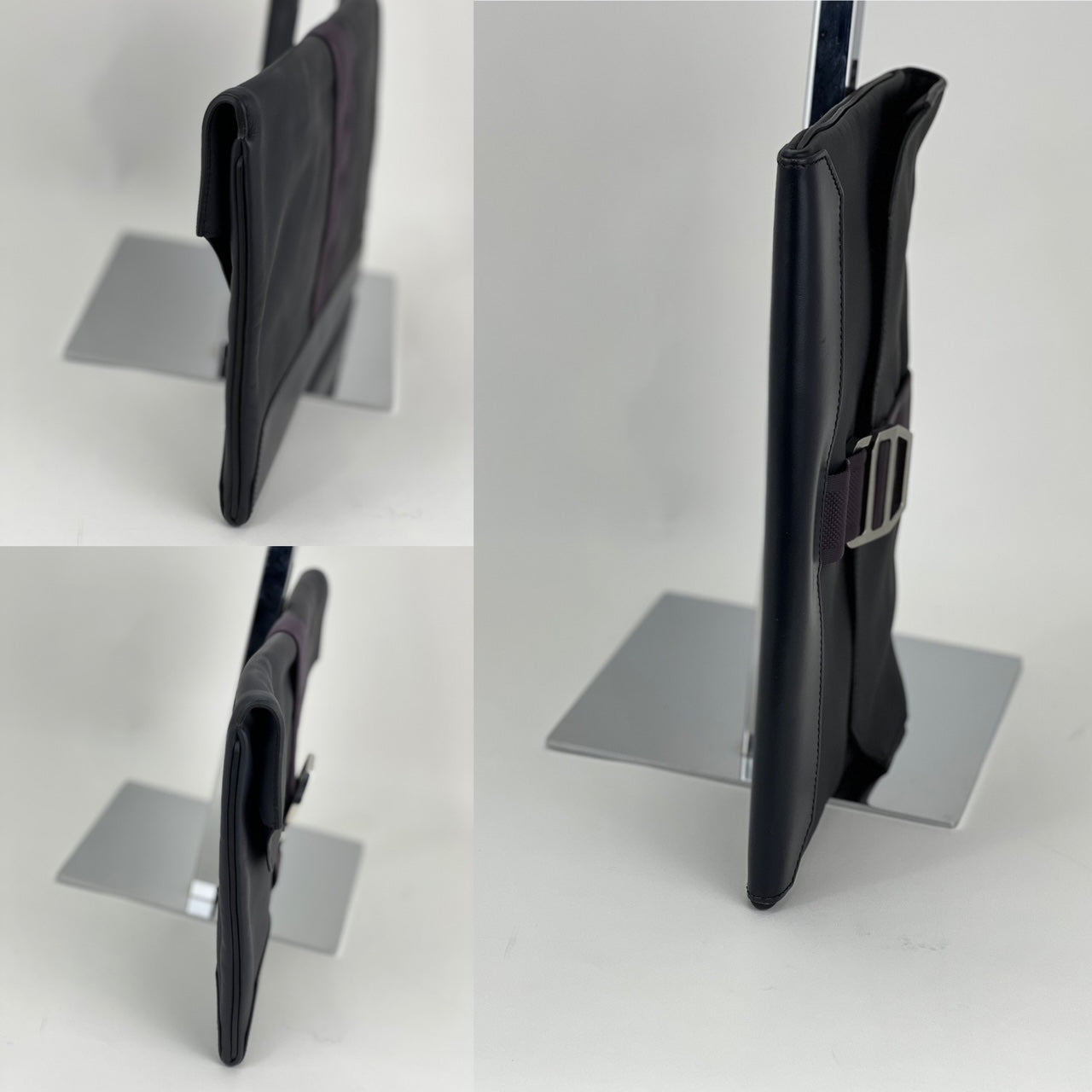 HERMÈS Messenger Cityslide Pouch Evercolor Leather Indigo Blue Clutch