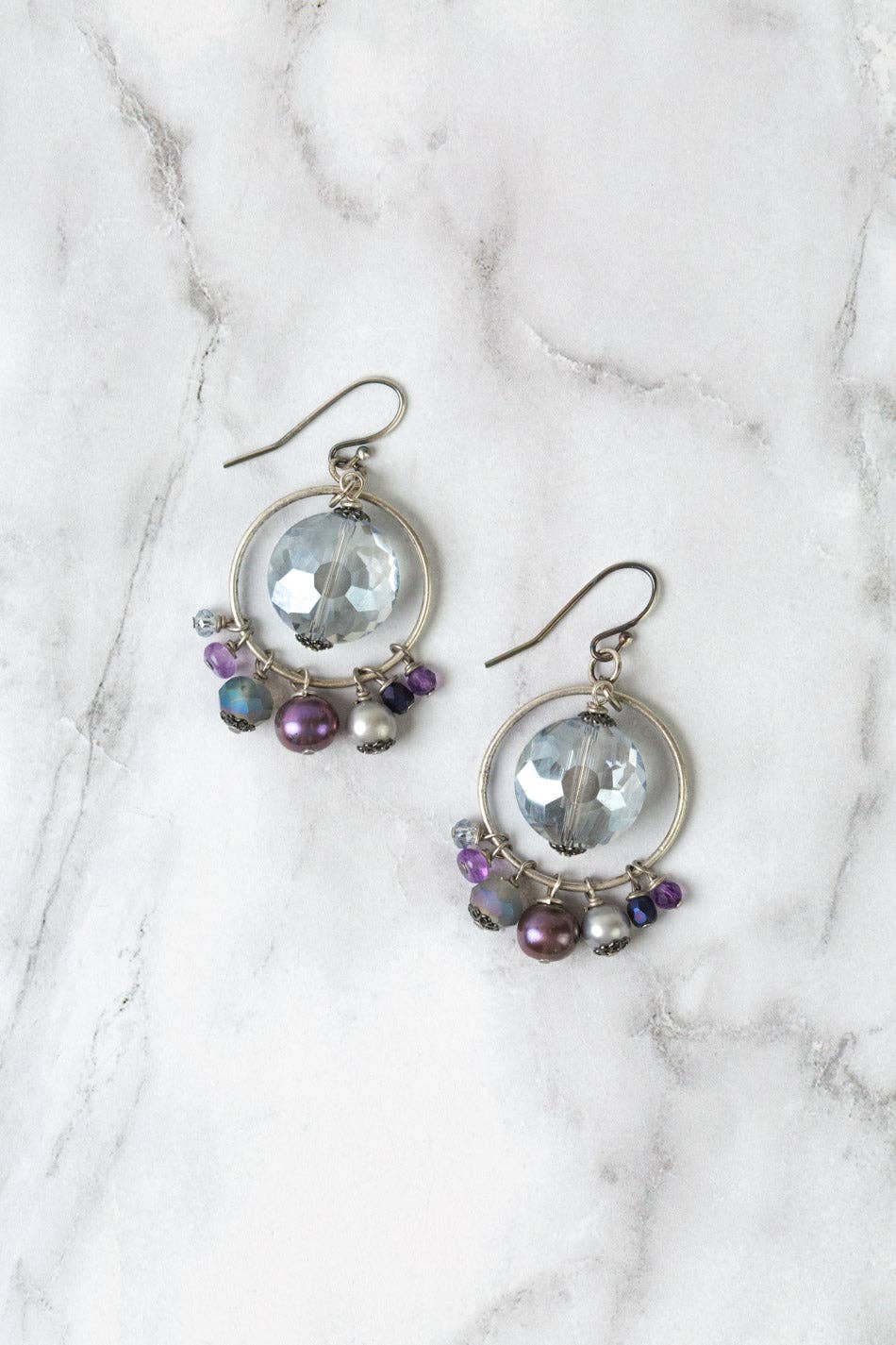 Freshwater Pearl and Crystal Earrings