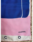 Chanel Silk Pink Black Blue Scarf
