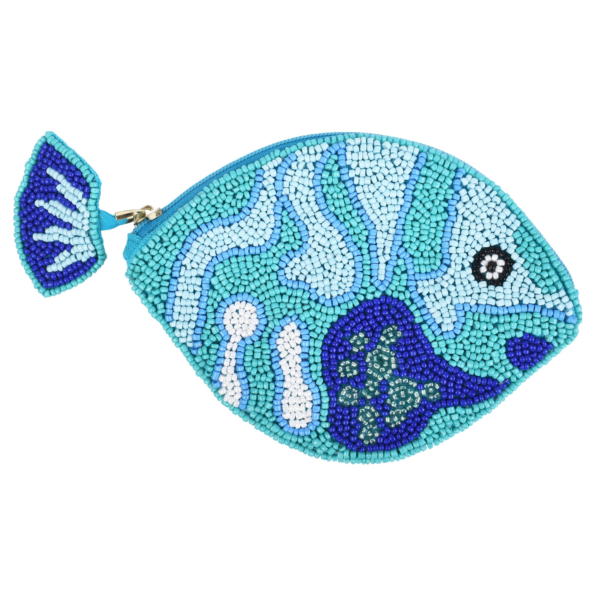Beaded Blue Fish Coin Purse