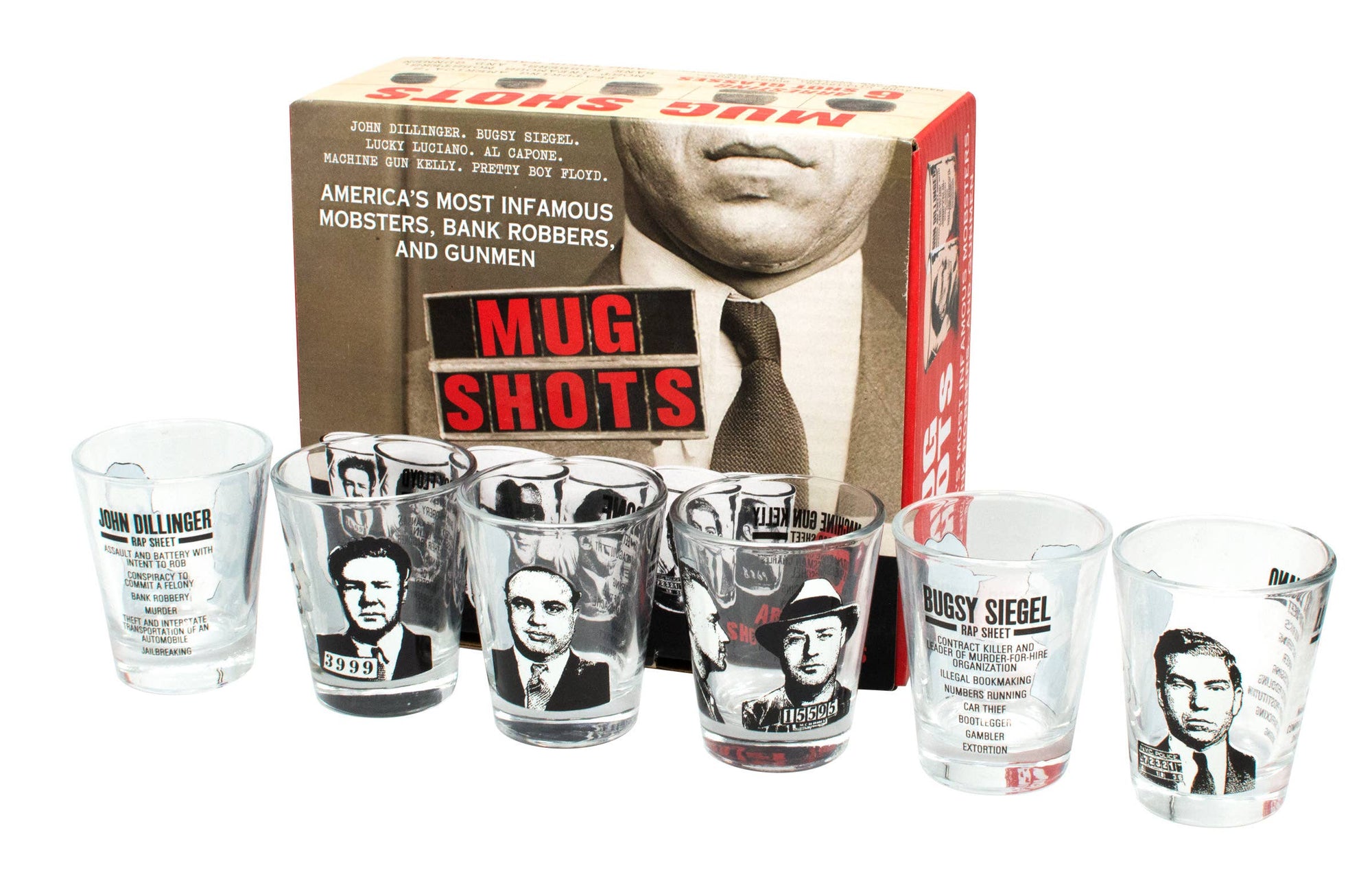 Notorious Gangsters Mug Shots Shot Glasses