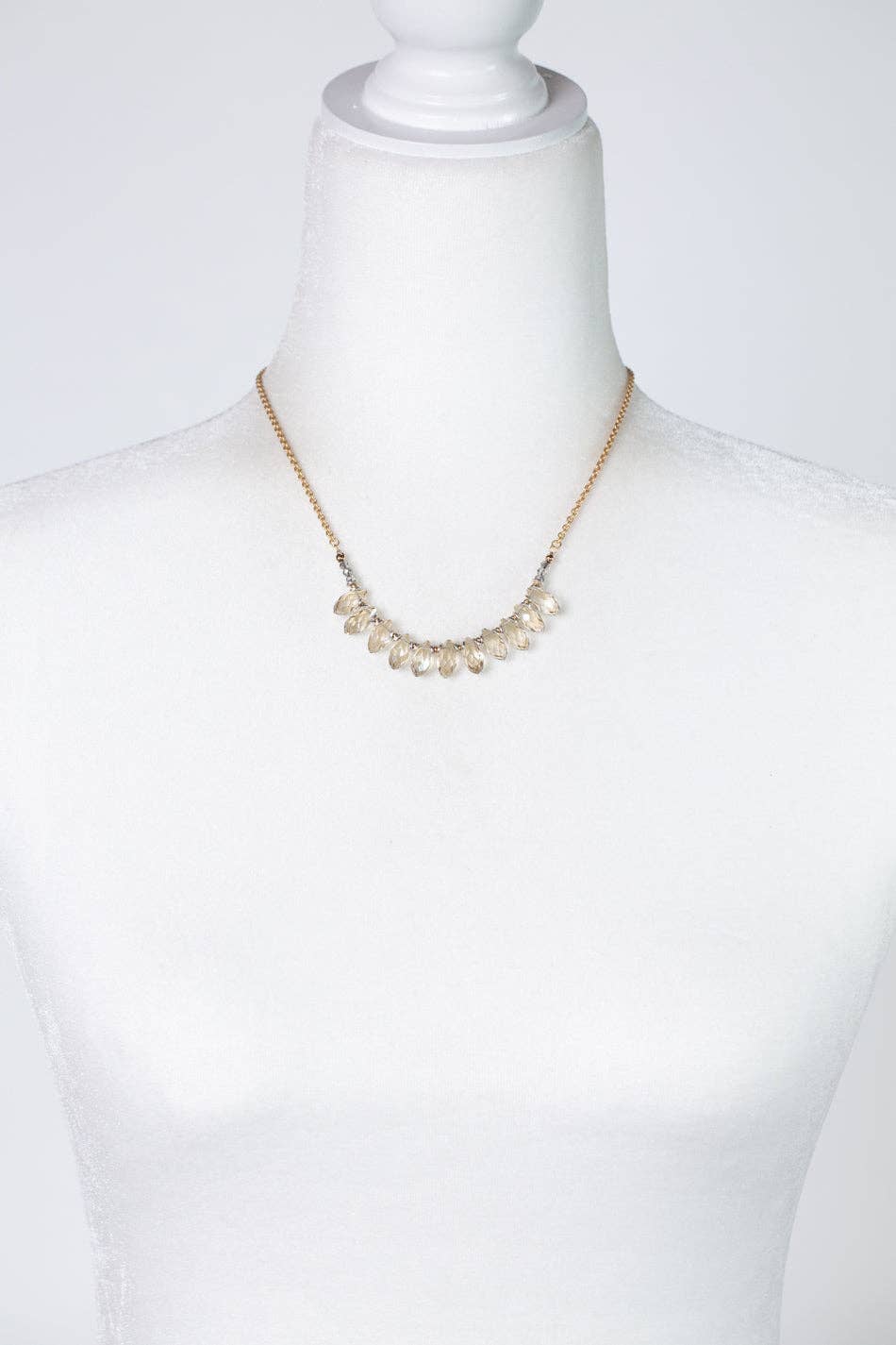Crystal Droplet Briolette Statement Necklace