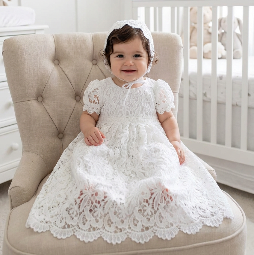 Nicolette's Couture The Claudia Christening Gown