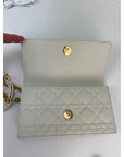 Christian Dior Caro Cannage White Leather Belt Bag Clutch