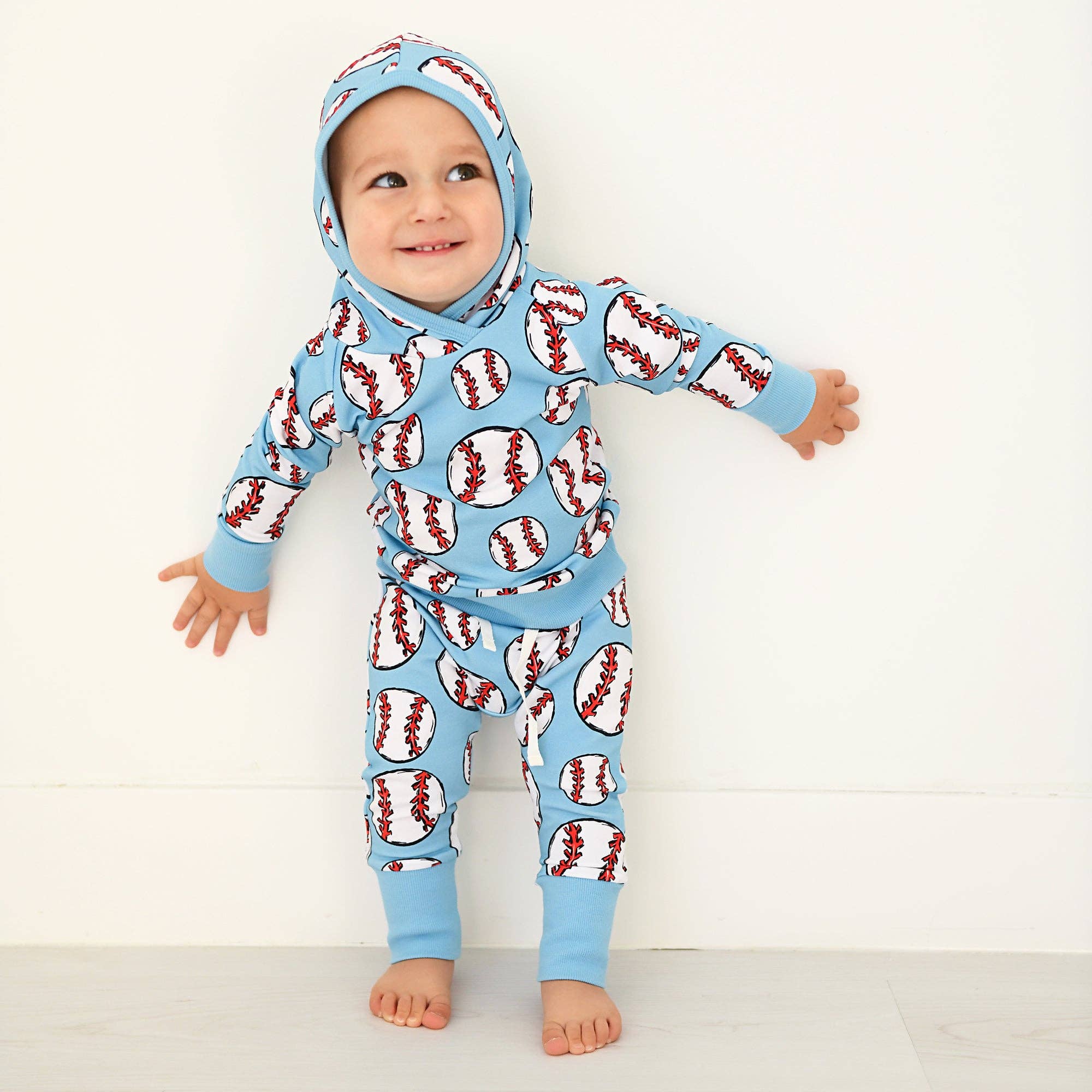 Children Kids Clothing Sweatsuit 2PC Hoodie Set Bambino Baseball