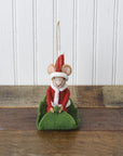 Santa Sled Mouse Critter Ornament