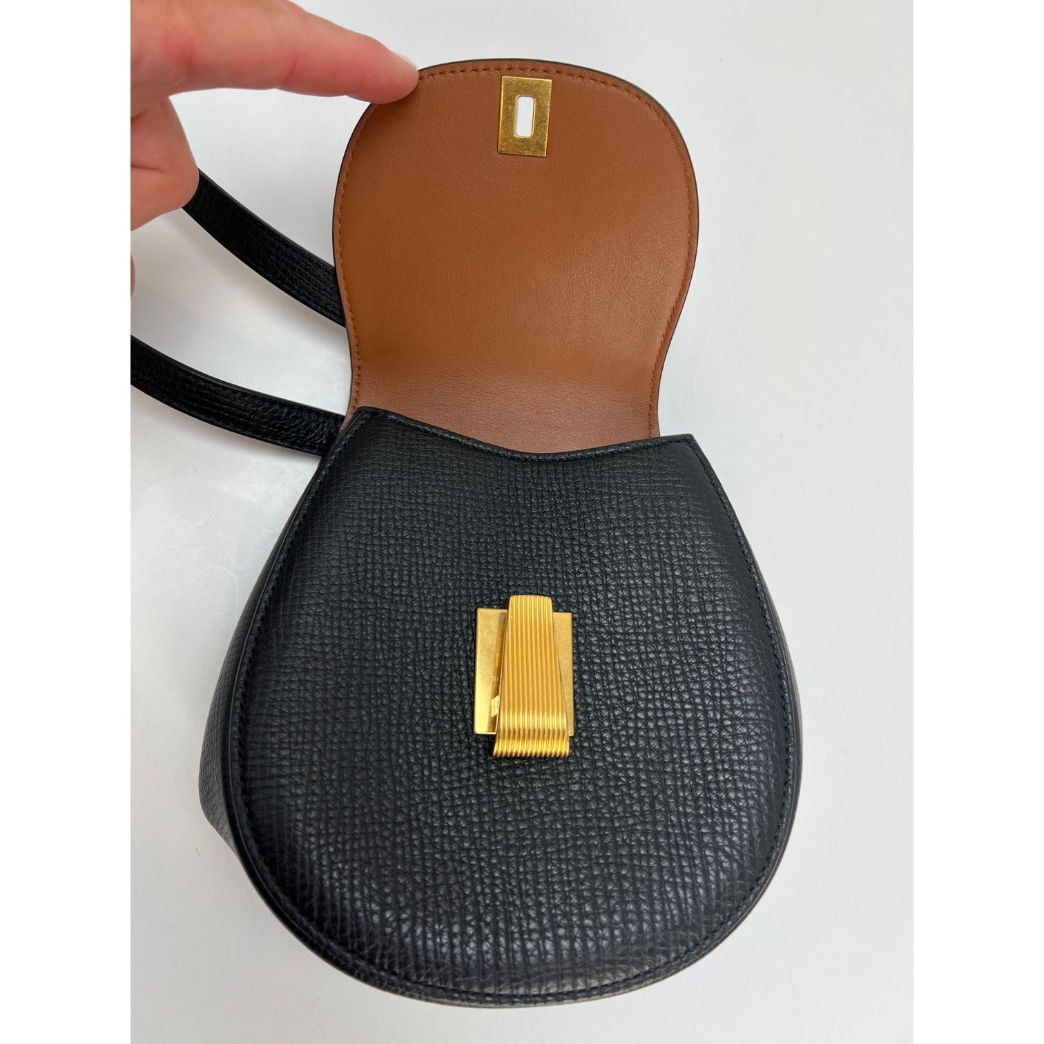 Bottega Veneta Palmellato Calfskin Rounded Black Belt Bag