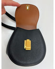 Bottega Veneta Palmellato Calfskin Rounded Black Belt Bag