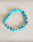 Small Beaded Turquoise Stretch Bracelet 812b