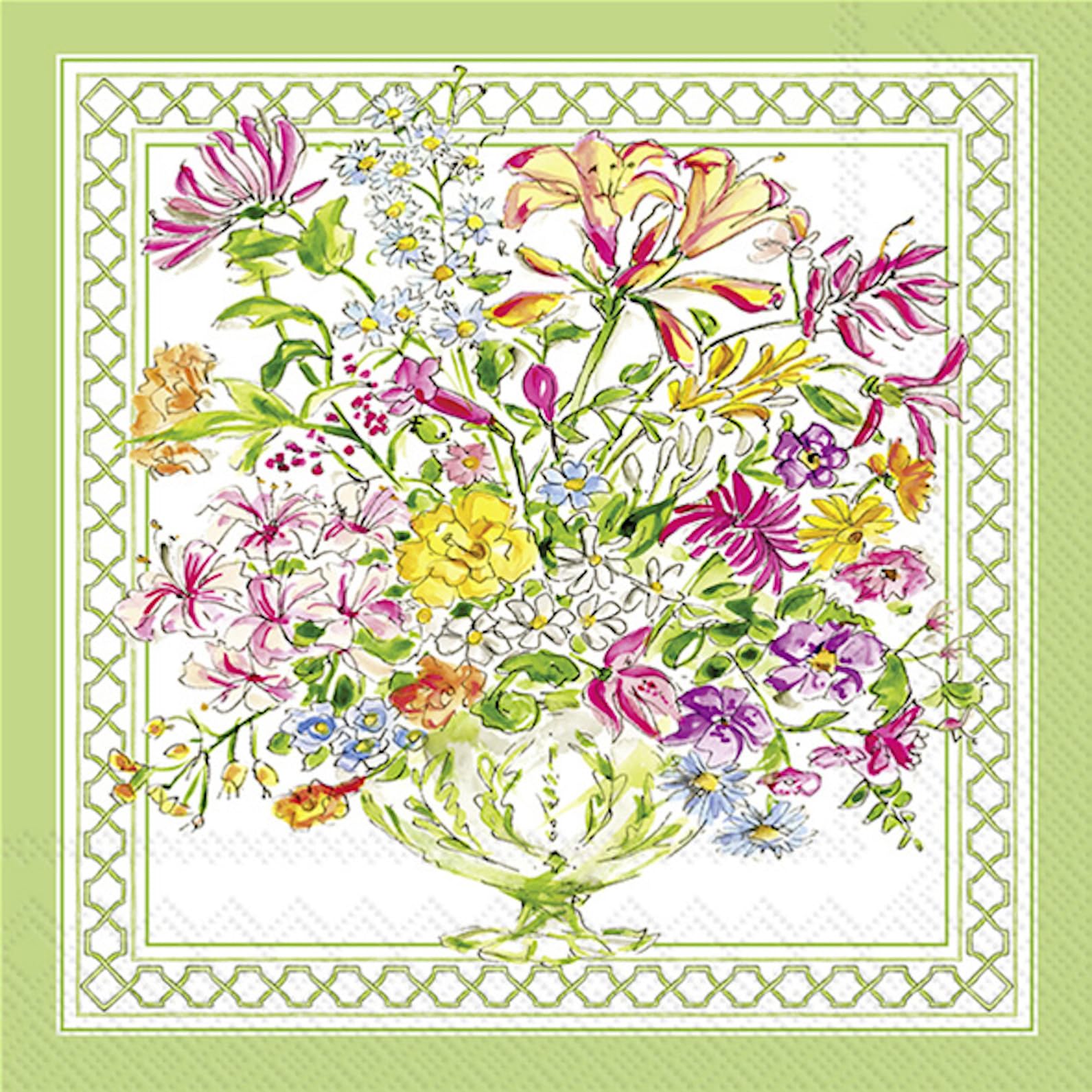 Green Botanical Cocktail Napkins