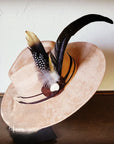 Boho Western Hat w/ Choice of Feather Hat Band-Tan 982f