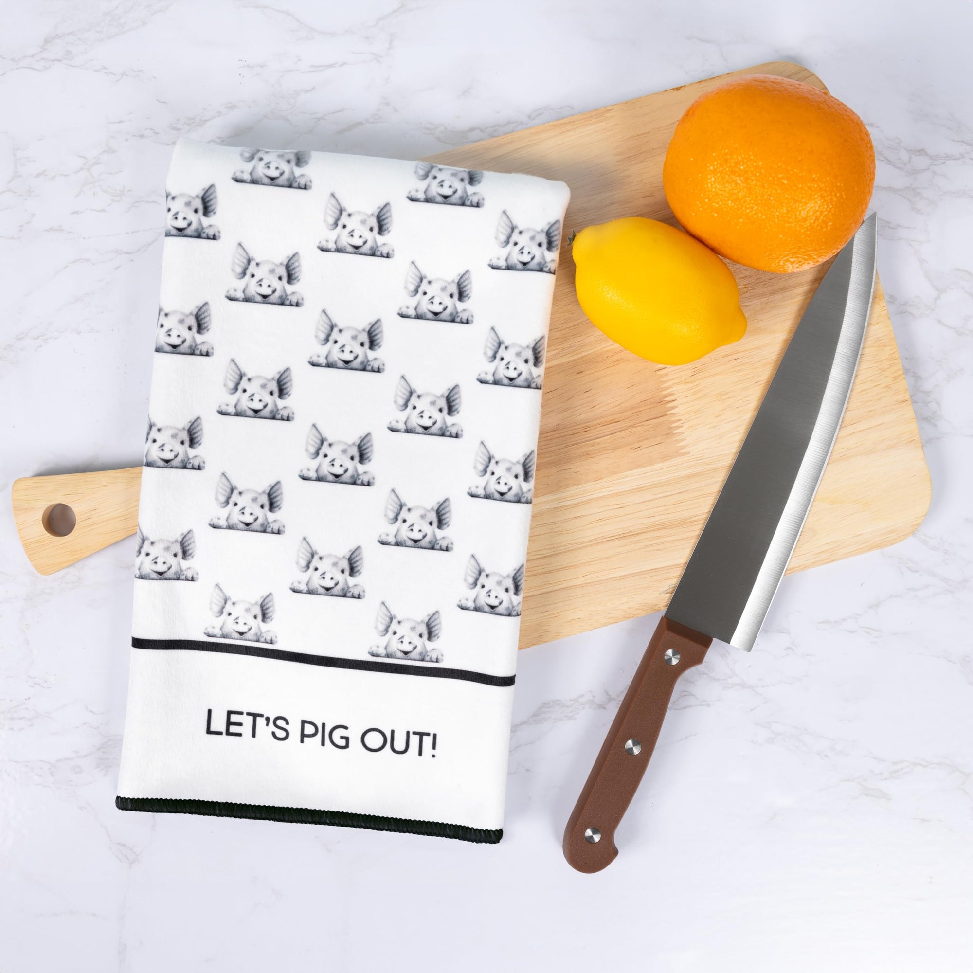 Let's Pig Out Kitchen Towel