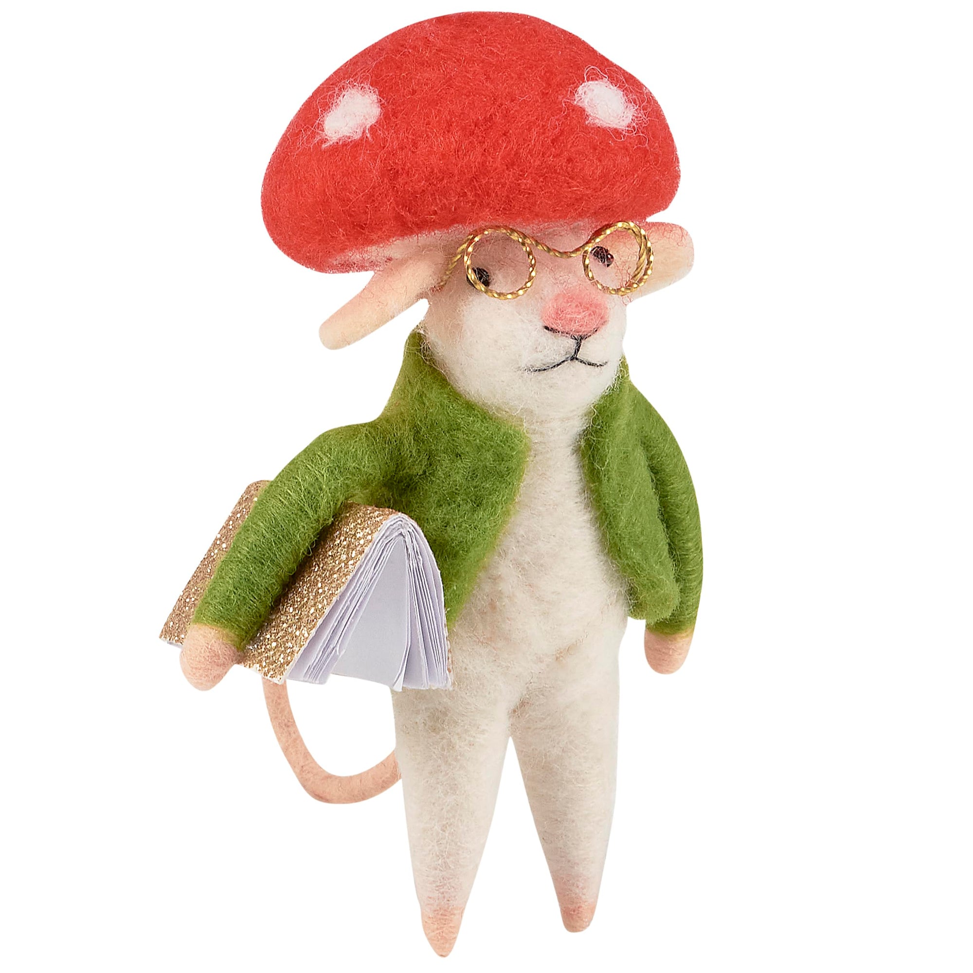 Mushroom Mouse Critter Ornament