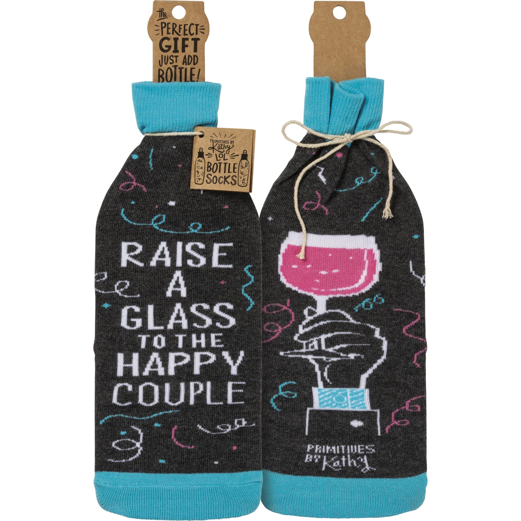 Raise A Glass To The Happy Couple Wine Bottle Sock