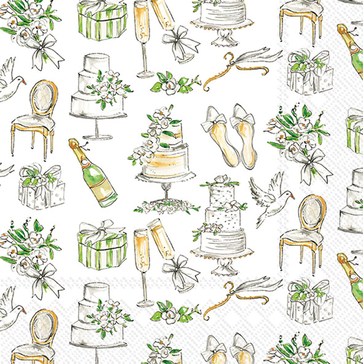 Wedding Cakes Lunch Napkins
