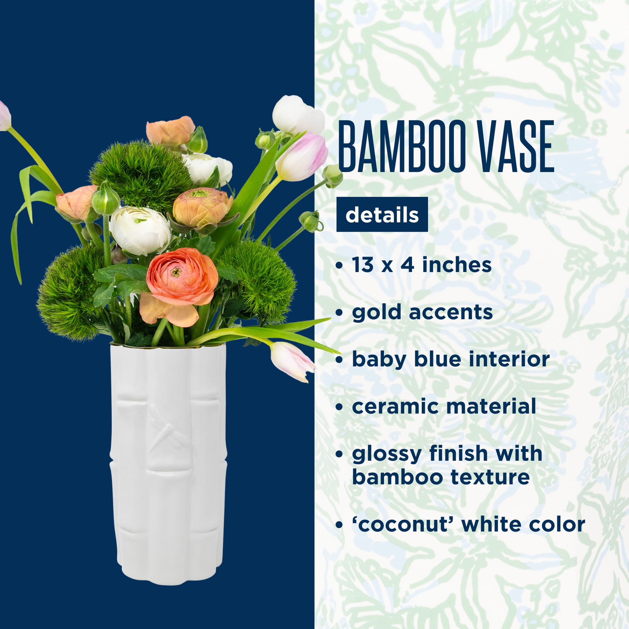 Lilly Pulitzer Bamboo Coconut Vase