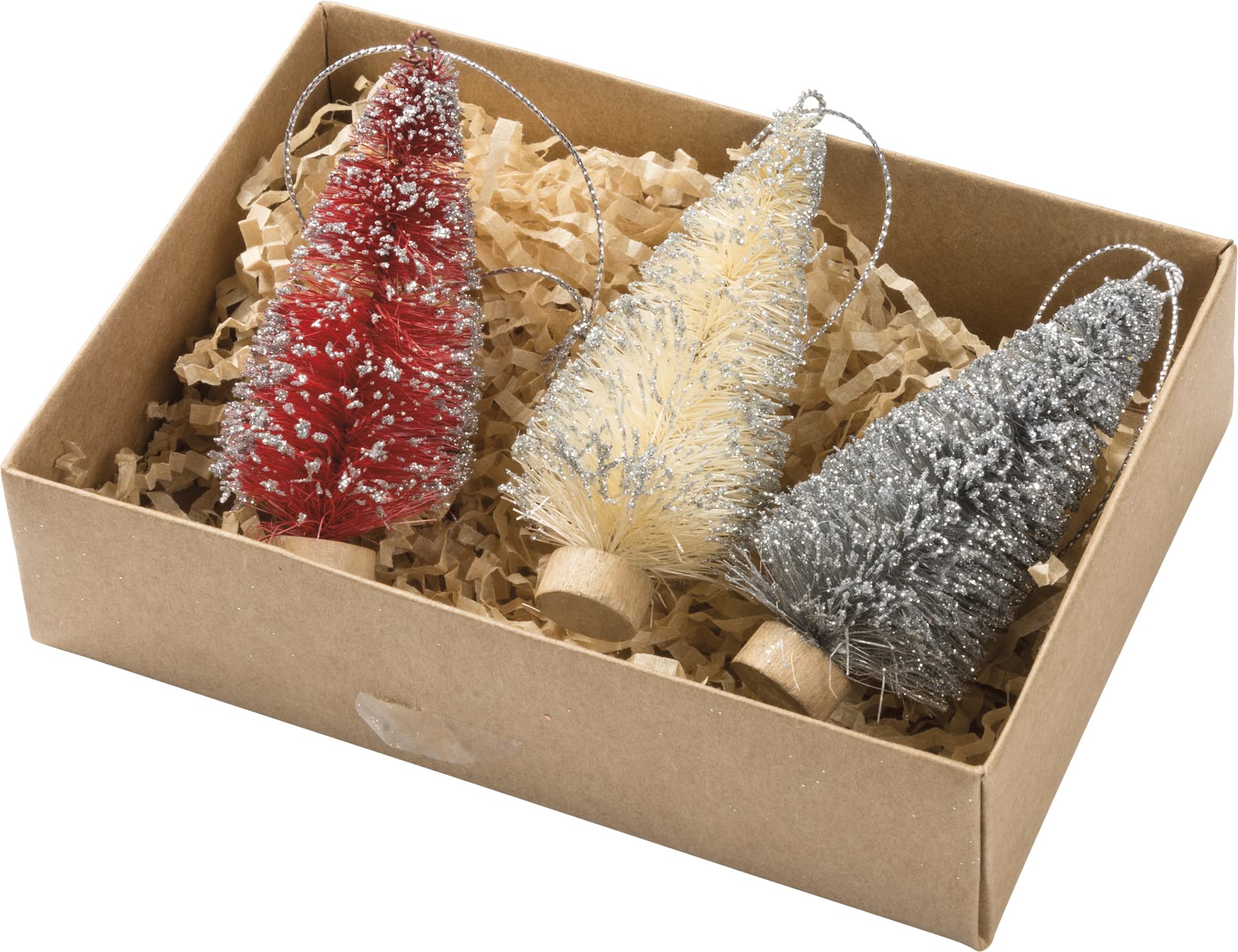 Bottle Brush Tree Set Ornaments