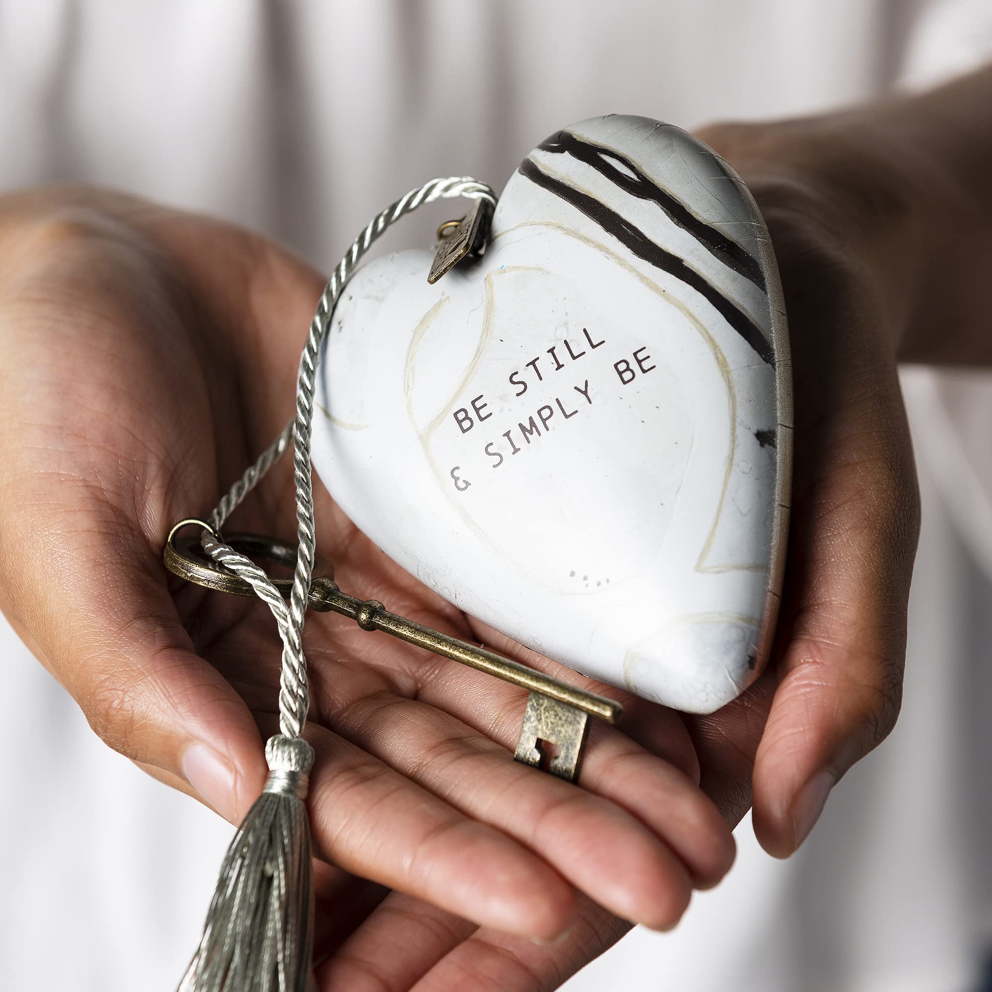 Be Still &amp; Simply Be Art Heart Ornament