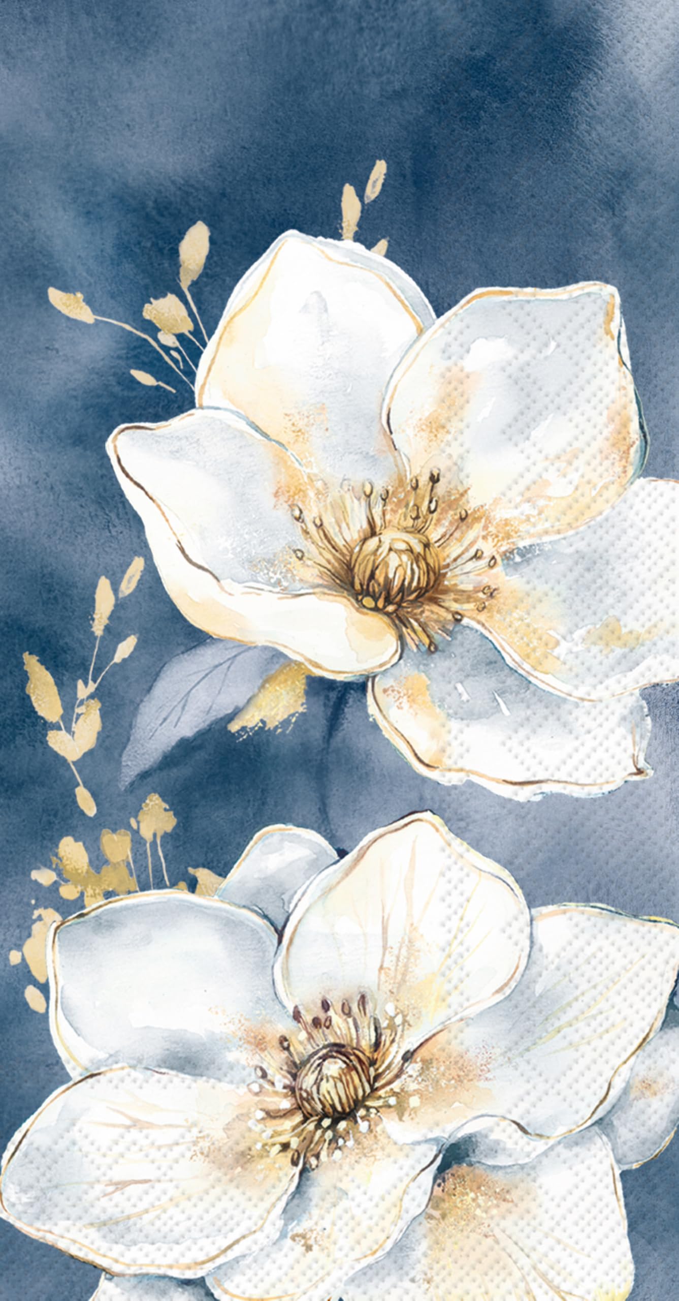 Golden Gala Blue Dinner/Guest Napkins