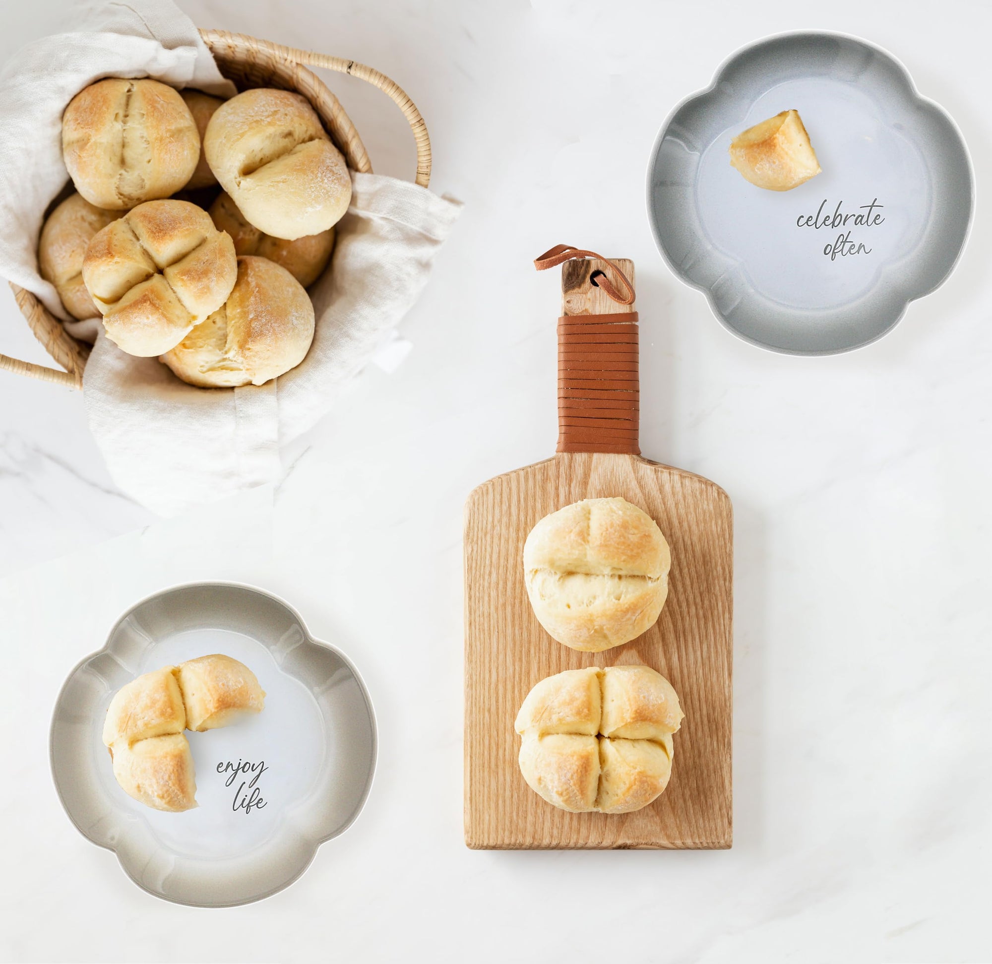 Celebrate Often Enjoy Life Appetizer Plate Set