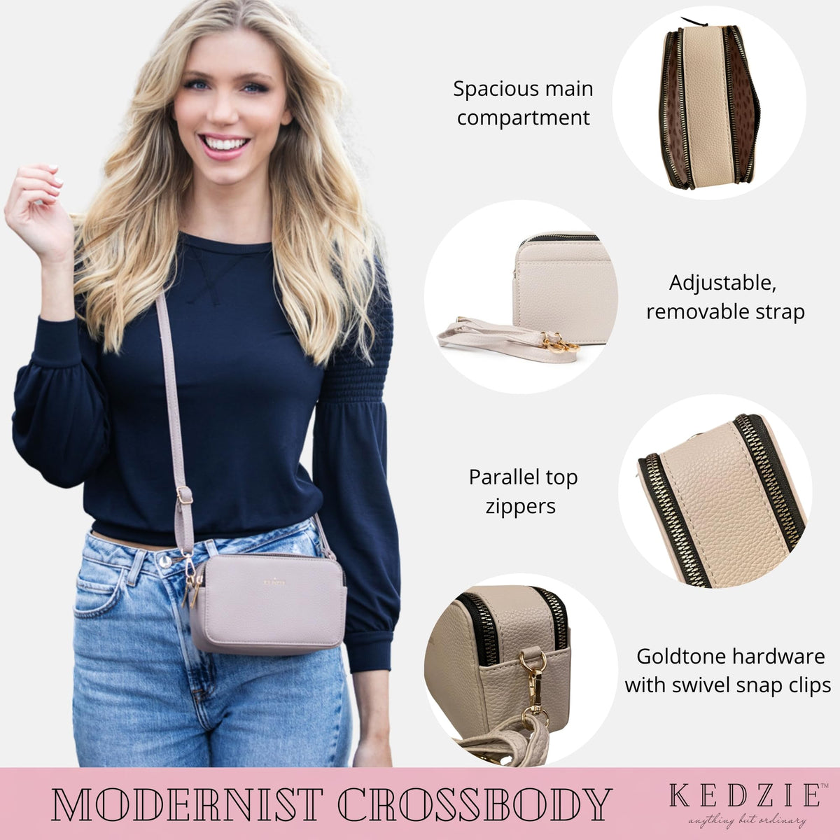 Kedzie Modernist Black Crossbody Bag
