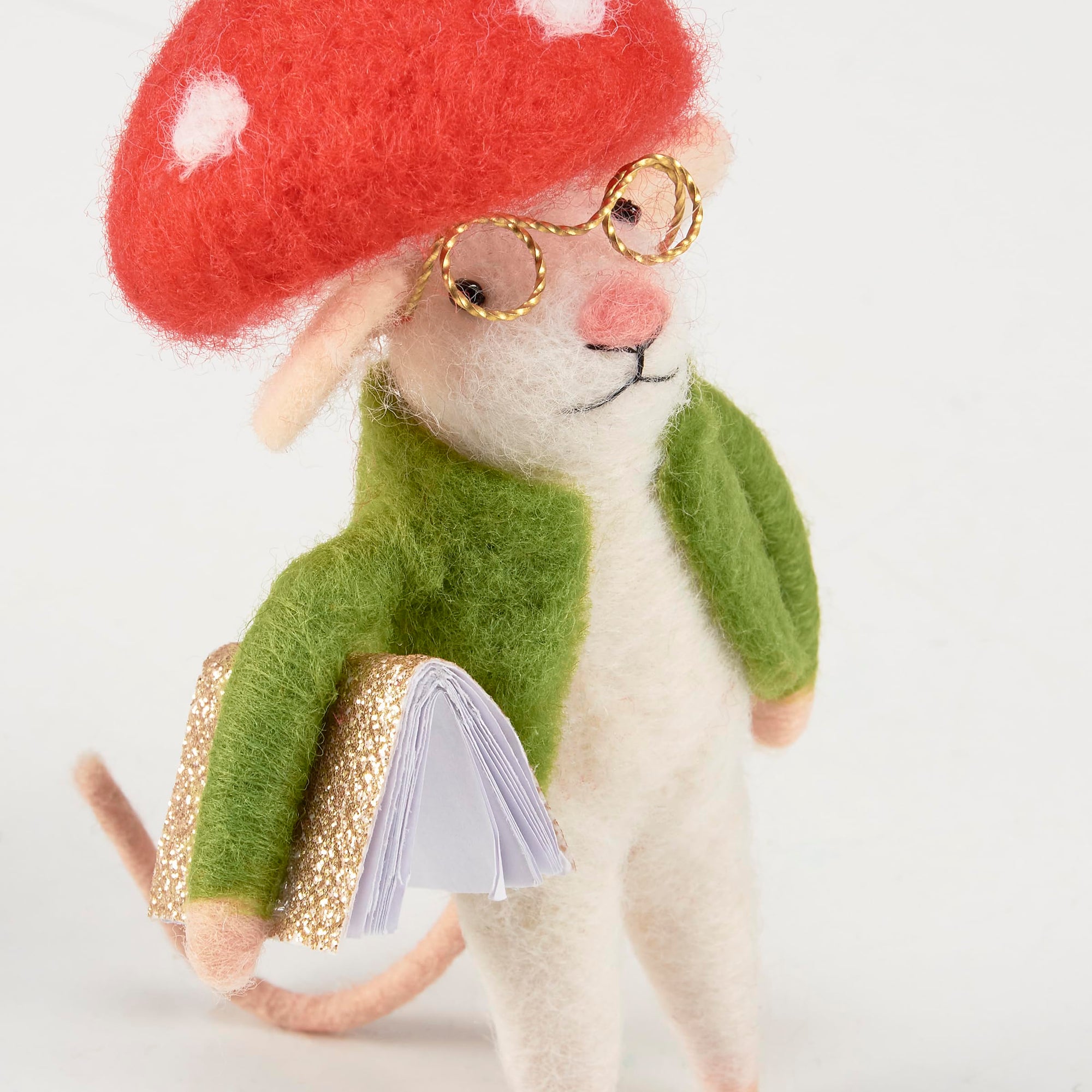 Mushroom Mouse Critter Ornament