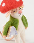 Mushroom Mouse Critter Ornament
