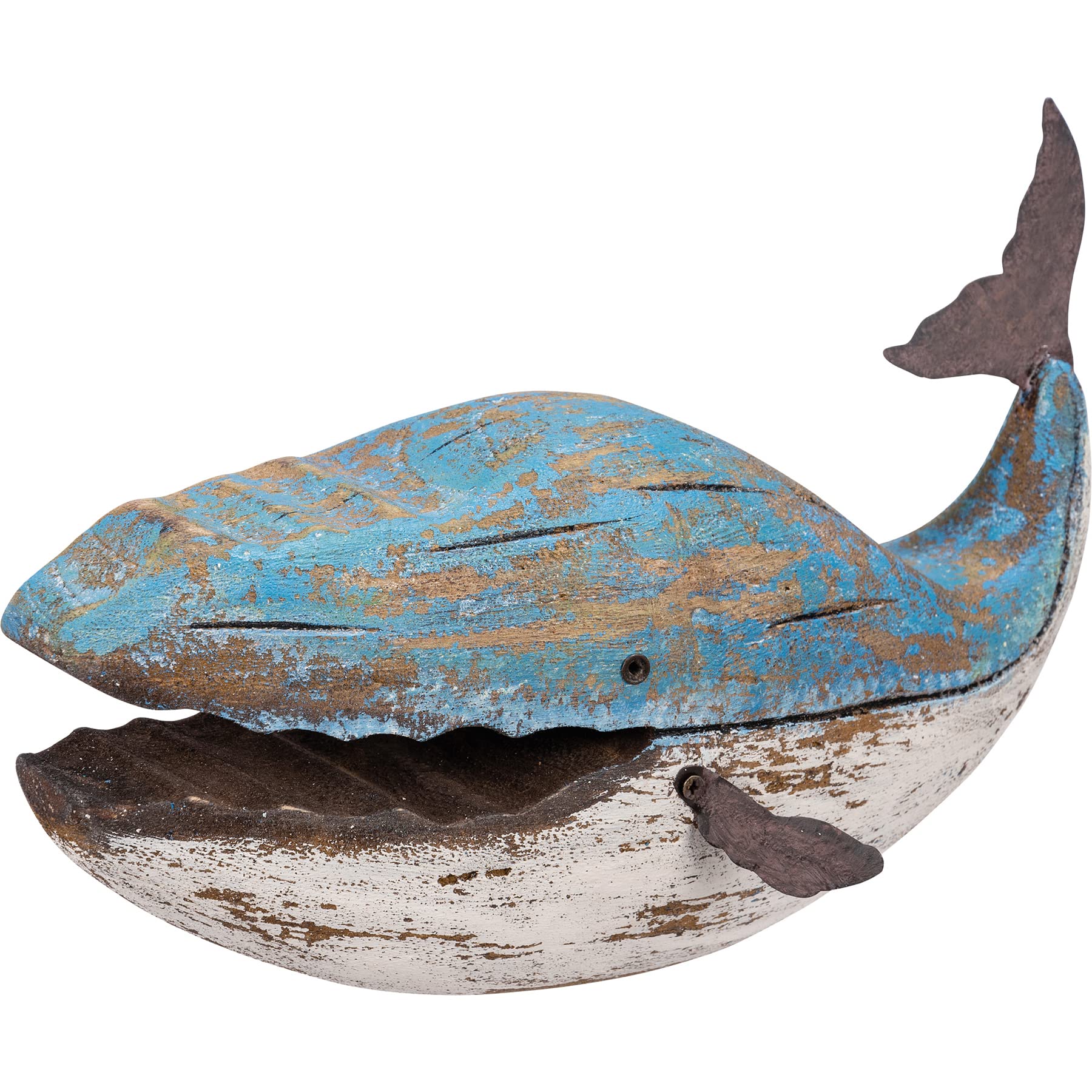 Large Blue Whale Wooden Sitter