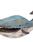 Large Blue Whale Wooden Sitter