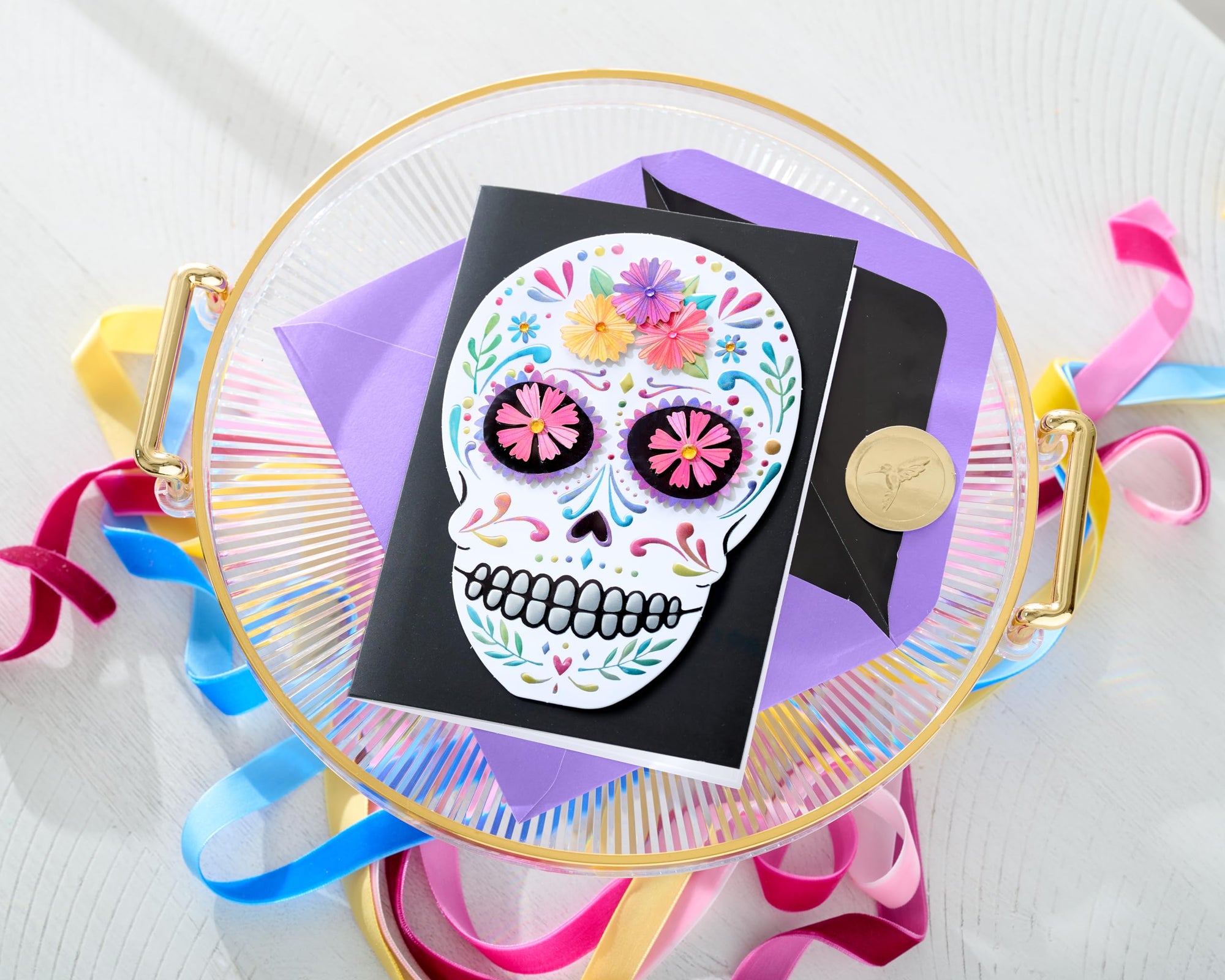 Papyrus Día De Los Muertos Sugar Skull Card