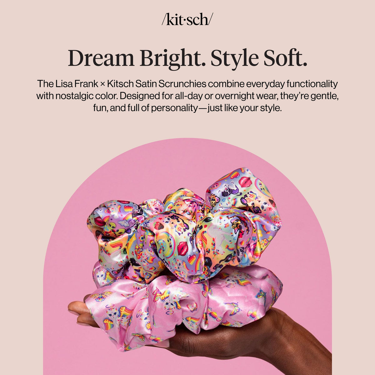 KITSCH Lisa Frank x Kitsch Pillow Satin Scrunchies