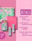 Lilly Pulitzer Beach Day Coming In Hot Water Resistant Pouch Set