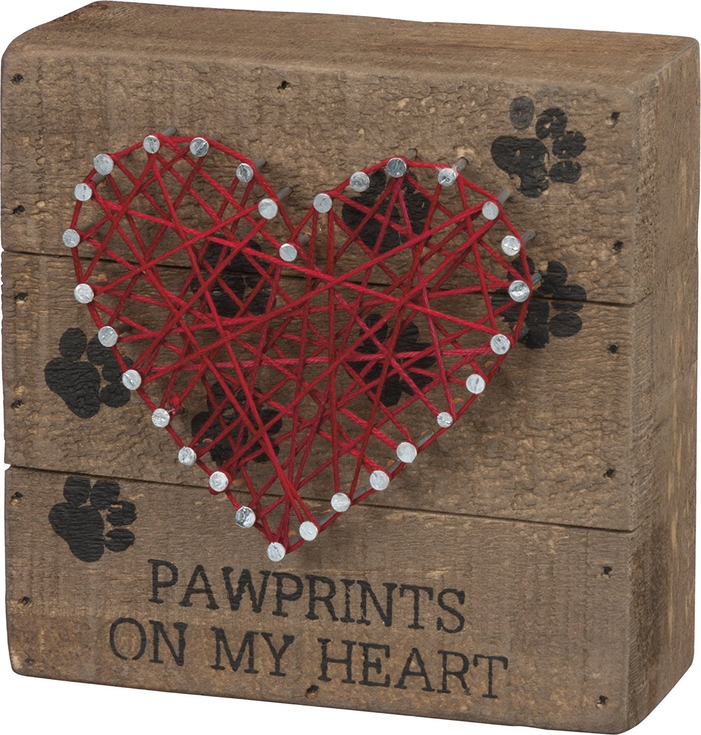 Pawprints On My Heart Box Sign Decor