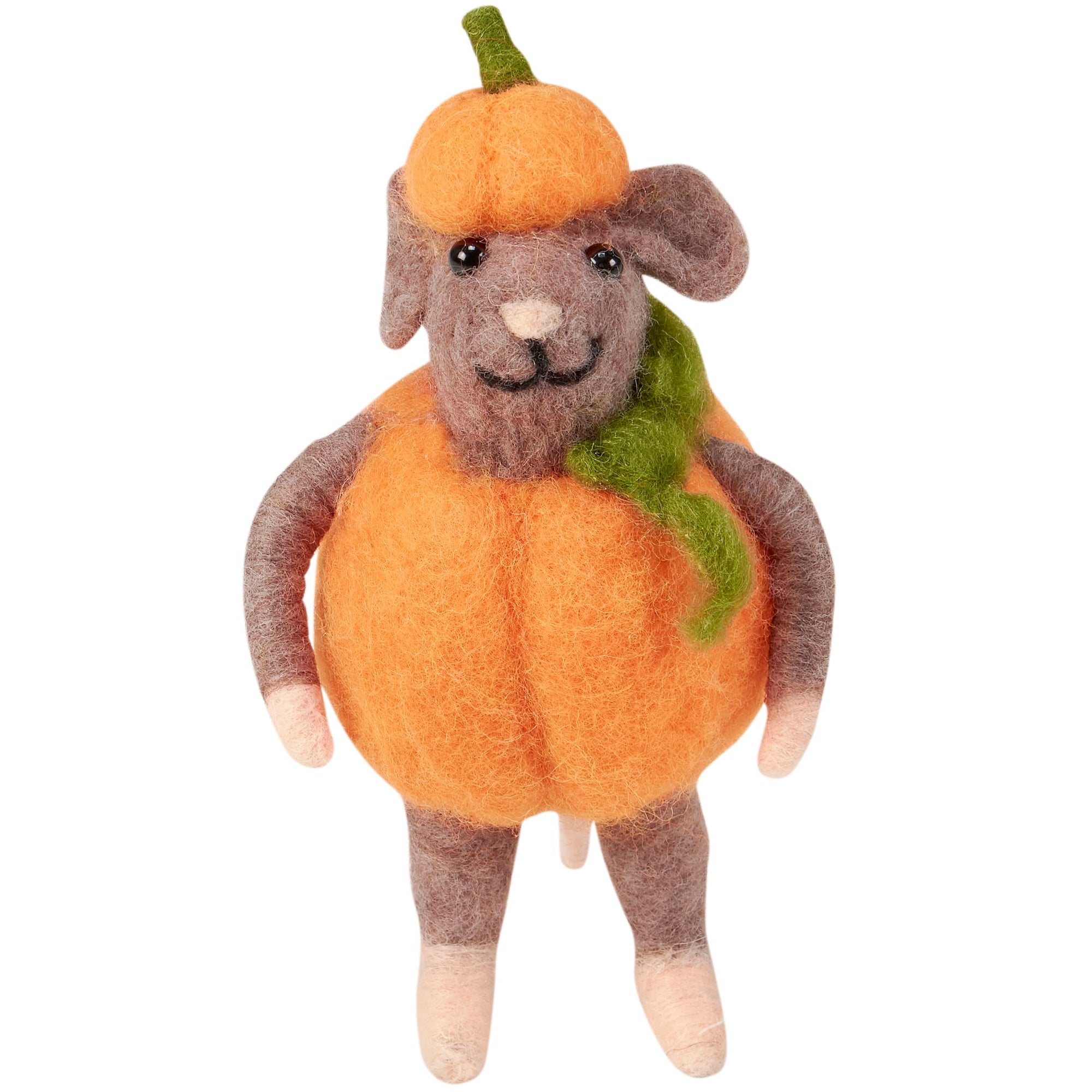 Felt Pumpkin Mouse Critter Ornament