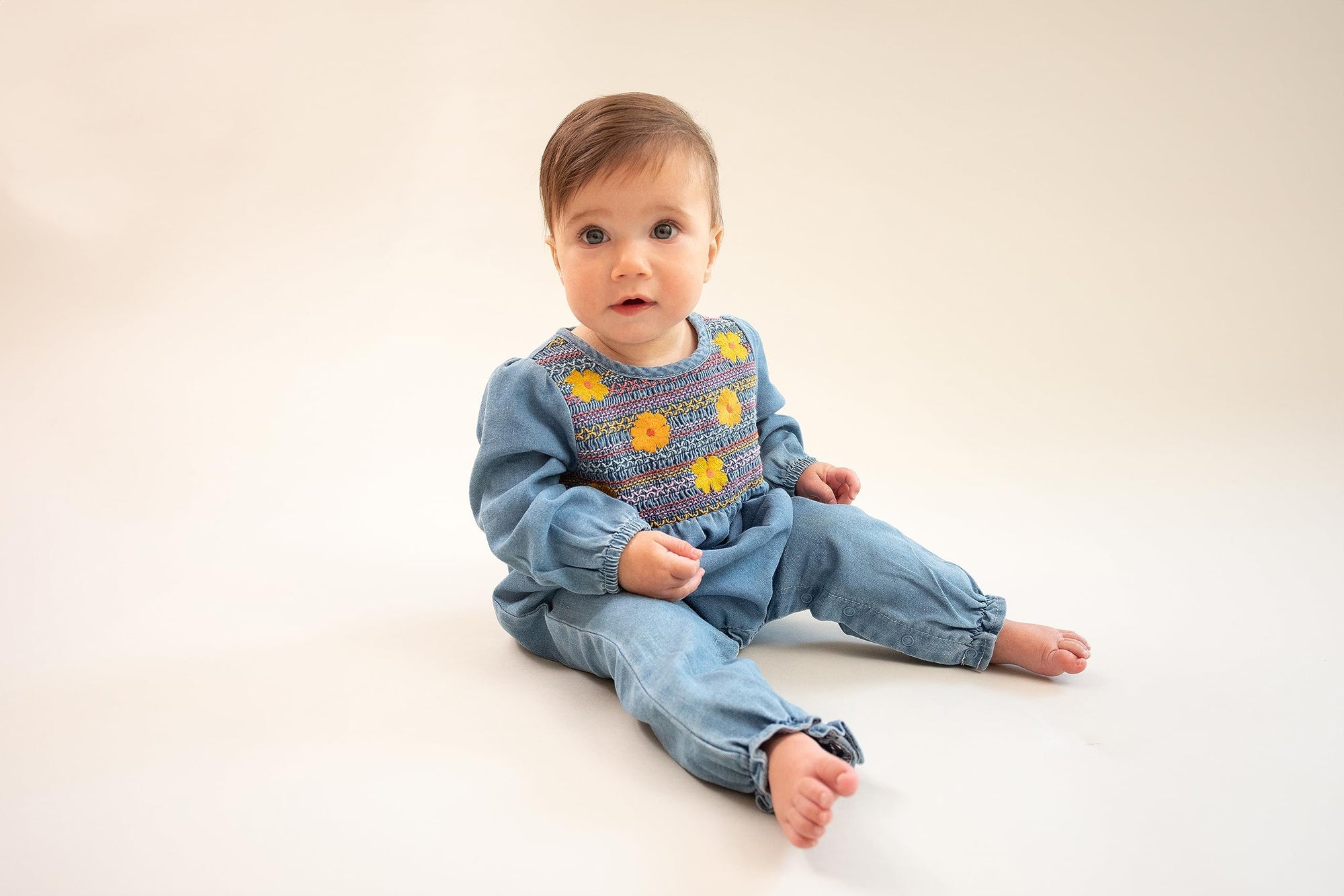 MudPie Floral Denim Bodysuit