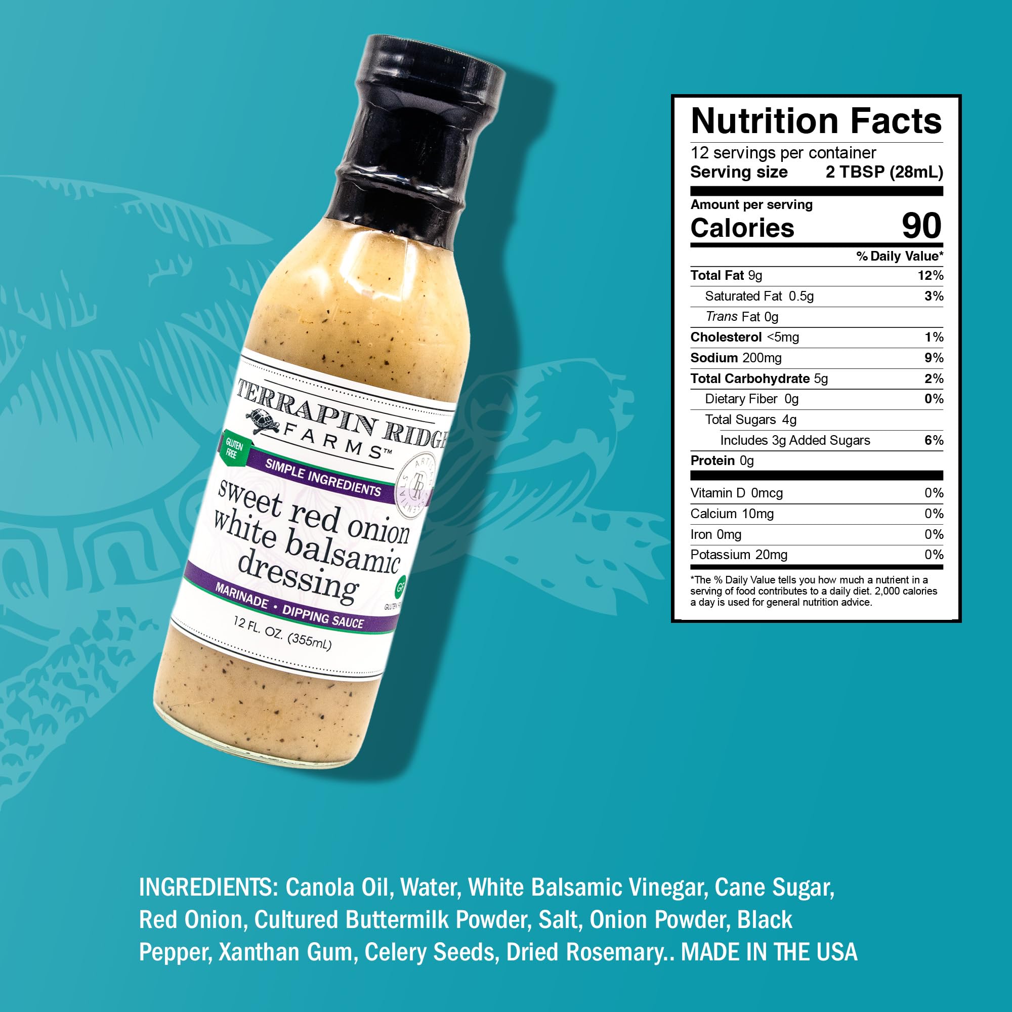 Terrapin Ridge Farms Sweet Red Onion White Balsamic Dressing