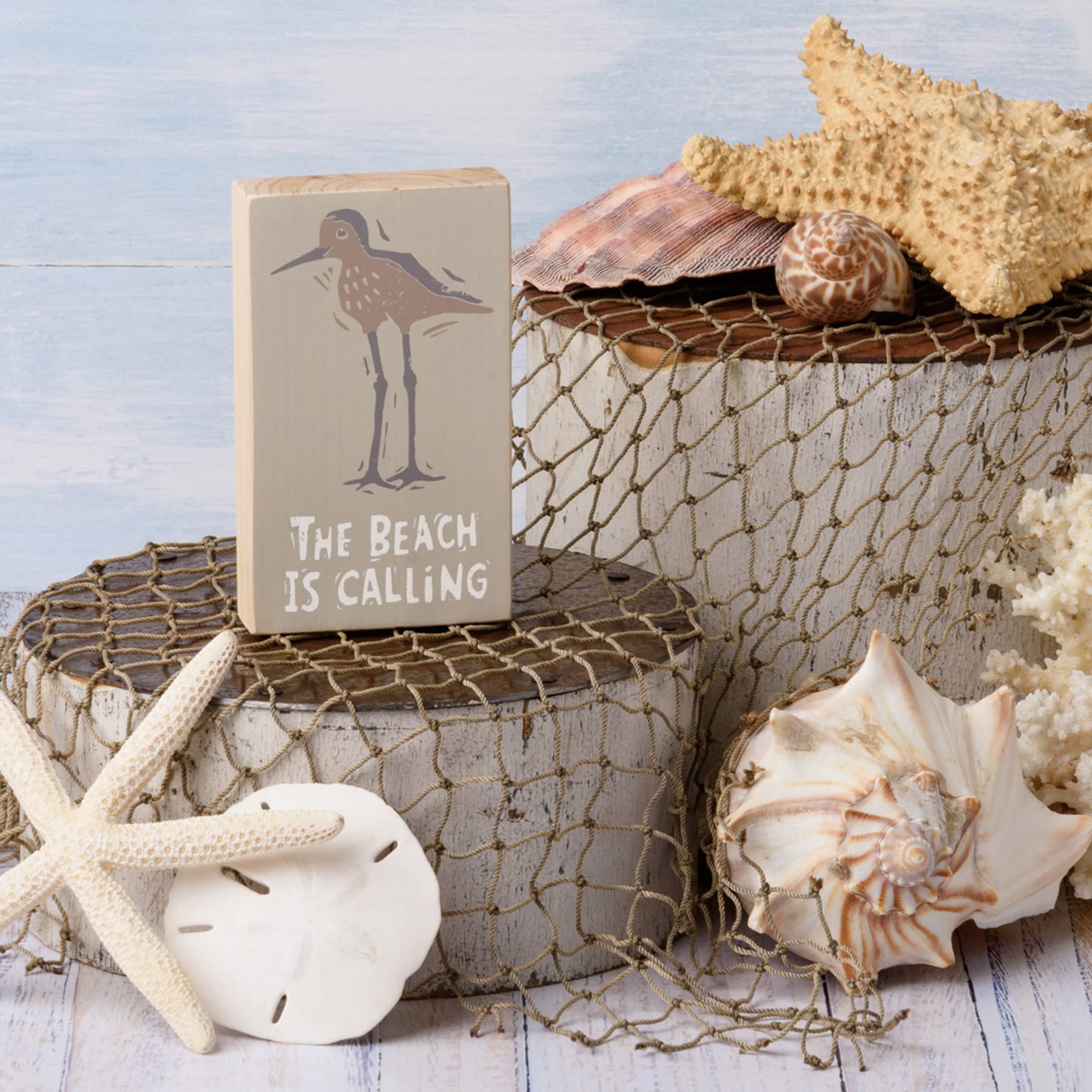 The Beach Is Calling Block Sign