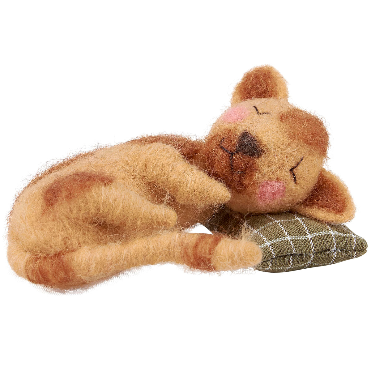 Sleeping Cat Critter Felt Ornament