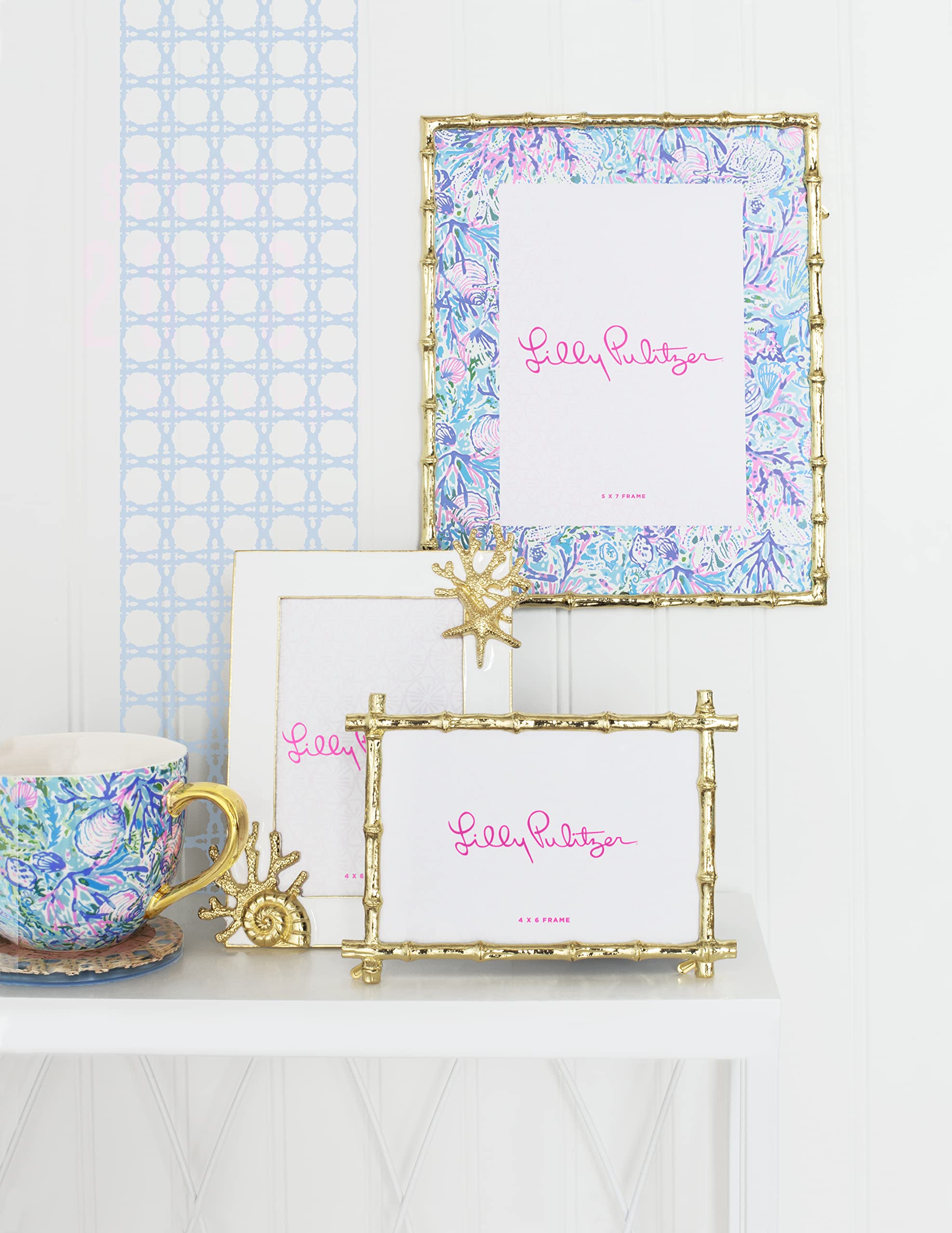 Lilly Pulitzer Gold Bamboo 4x6 Picture Frame