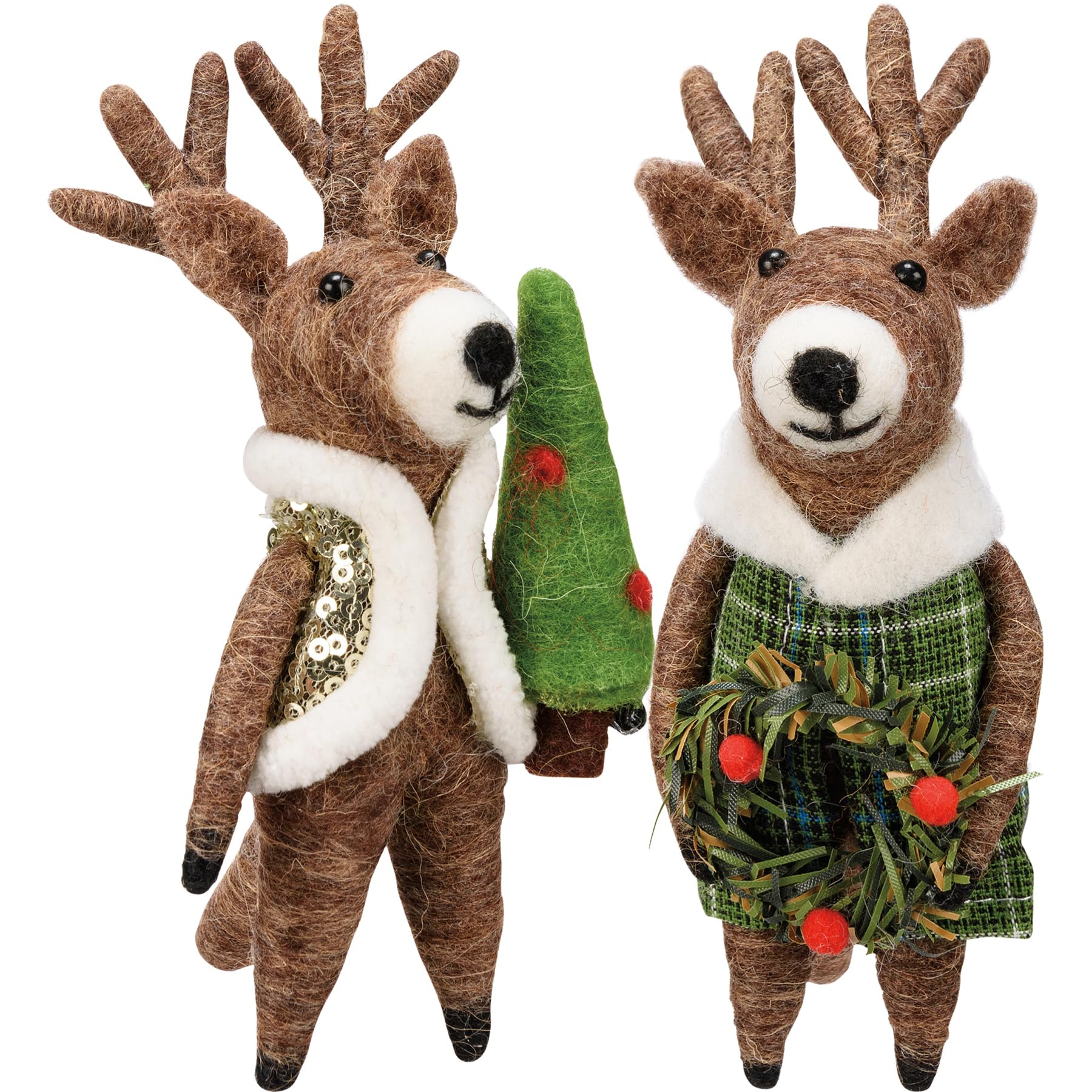 Christmas Deer Critter Couple Ornament