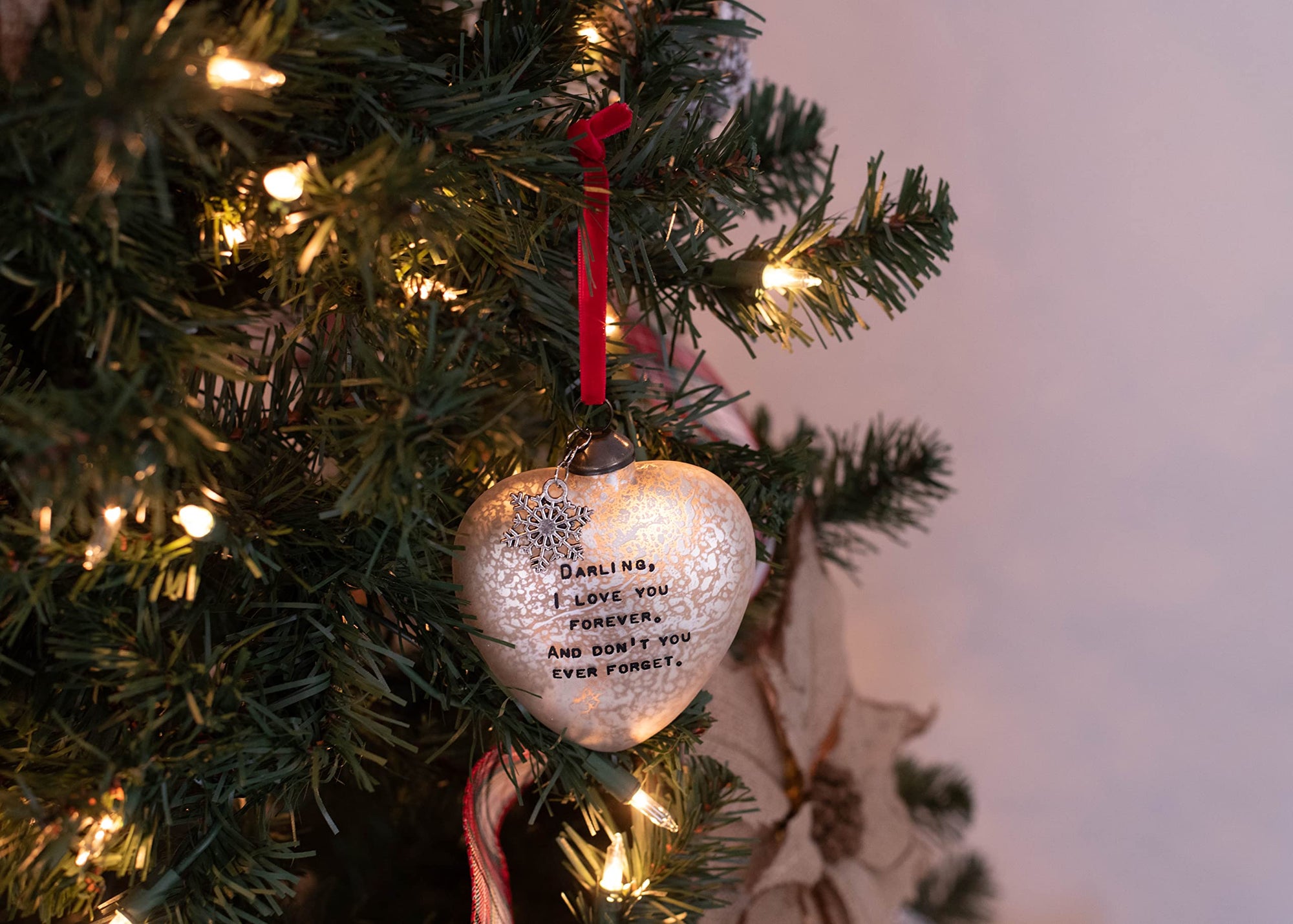 Dear Darling Blown Glass Art Heart Ornament